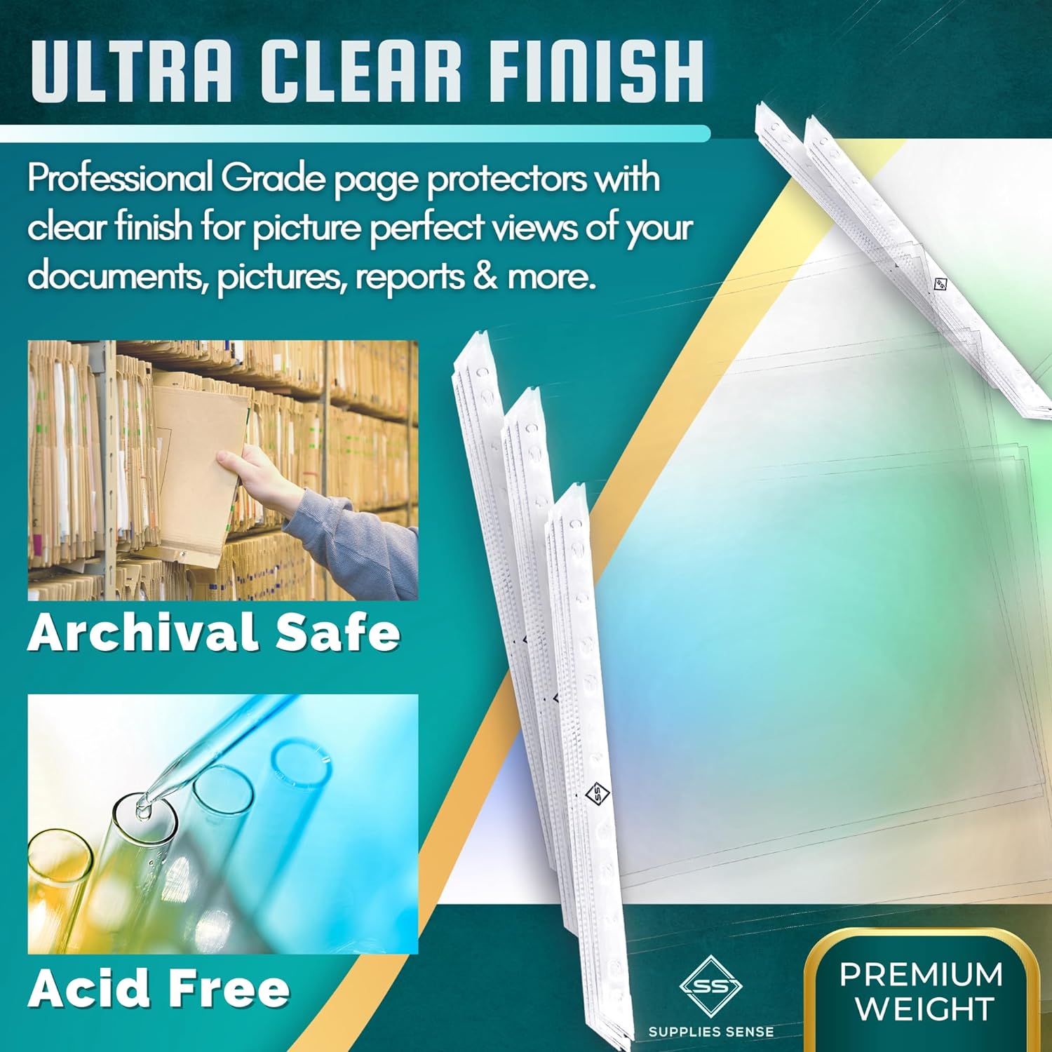 Heavy Duty Sheet Protectors 8.5 X 11 Clear Basics Clear Sheet Protectors For 3 Ring Binder, 21.59 Cm X 27.94 Cm,Polypropylene, 100-Pack Plastic Protector Sheets