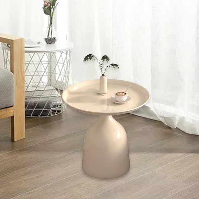 Elodie Table d'Appoint Ronde en Fer Base Stable Table Basse pour Salon Chambre Bureau Hauteur 43 cm