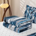 thumbnail image 6 of Homewish Navy Zipper Queen Comforter Set with Fitted Sheet and 2 Pillowcases,Classic Abstract Geometric Zipper Bedding Set,Reversible,4pcs, 6 of 8
