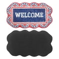 thumbnail image 3 of Eqslft Patriotic Red White Blue Welcome Doormat, Scalloped Star Border Design, Non- Floor Mat for Front Door Entryway, Indoor Outdoor Decorative Rug, 3 of 10
