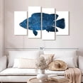 thumbnail image 2 of Elephant Stock Navy Fish Wall Art - Horizontal Multi Panel Canvas - Living Room Wall Decor - Animal Multi Panel - Blue And White Decor By Victoria Brown - 52" x 32", 2 of 4