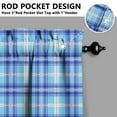 thumbnail image 4 of Blue Checkered Kitchen Window Curtains Farmhouse Country Summer Short Tier Curtain for Washable Kitchen Cafe Decor Rod Pocket Window Drapes 2 Panels 27.5x36 Inch, 4 of 5