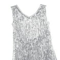 thumbnail image 7 of vastwit Womens Sequin Tassel Flapper Dress Sleeveless Fringed Latin Salsa Ballroom Dance Dress Silver X, 7 of 7