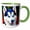 Green/White, variant on 3drose, Stunning Siberian Husky Dog Portrait. Colorful Background Digital Art, 11oz Magic Transforming Mug