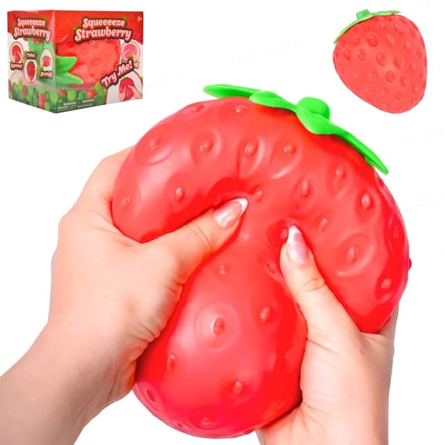 Squishy Large Strawberry, Gag Gifts Funny Adult, Giant Stress Ball, Fidget Sensory Toy for Kids, ADHD Toys