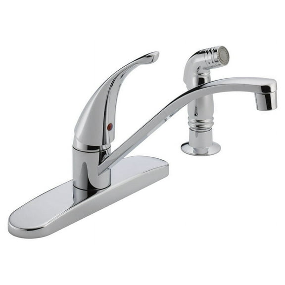 Peerless Tunbridge Choice One Handle Chrome Kitchen Faucet Side Wand Included