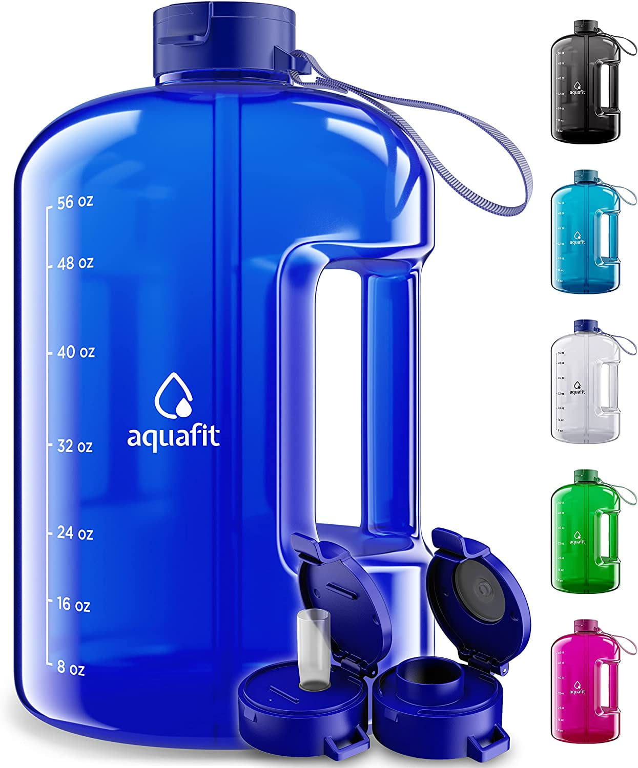 AQUAFIT Half Gallon Water Bottle With Straw Half Gallon Water Jug 