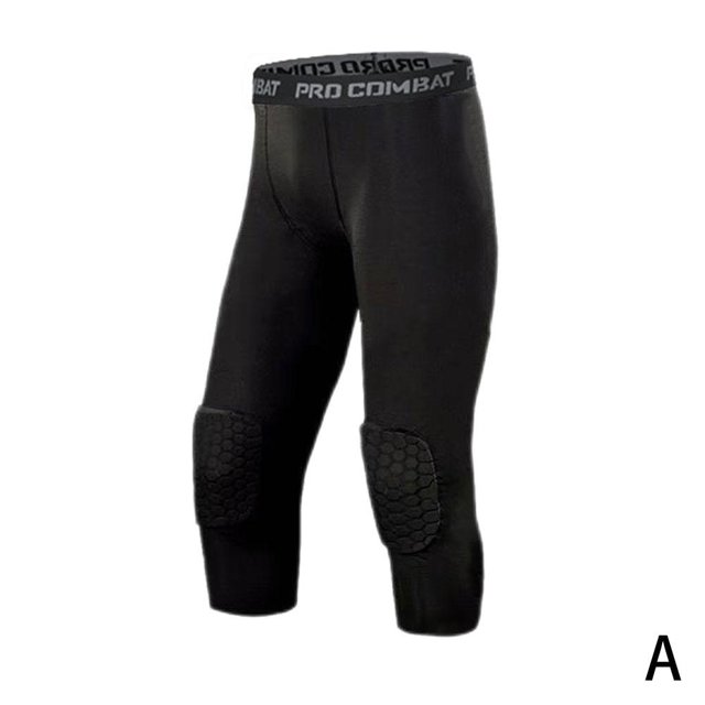 Pantalon de Sport Genou Basketball Pantalon Pare-Chocs Serré Équipement de Protection Sport Genou Homme R5S5