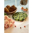 thumbnail image 3 of Hand Crafted Felt Ball Trivets from Nepal Round Chakra, Greens, 3 of 3
