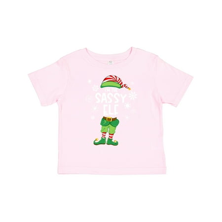 

Inktastic Funny Christmas I m the Sassy Elf with Shoes and Hat Gift Toddler Boy or Toddler Girl T-Shirt