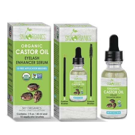 Organic Castor Oil- Eyelash Enhancer Serum (1oz) with Mascara