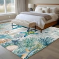 thumbnail image 4 of Teal Starfish Coastal Area Rugs 5'x7', Washable Small Throw Rugs for Laundry Room Playroom, Summer Beach Coral Nautical Ocean Indoor Outdoor Rug Non-Slip Low Pile Carpet Runner Reversible Floor Mats, 4 of 8
