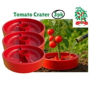Tomato Crater 12-Inch Plant Ring Reservoir – 2-Piece Snap-On Water Saver & Weed Shield for Tomatoes & Vegetables – Durable, Reusable Soil-Warming Support – Made in USA - 3-Pack