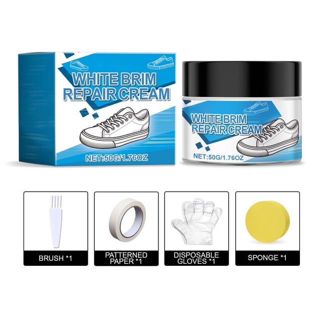 Pasta reparadora de color para zapatos blancos pequeños, para bolsos de cuero, ropa de cuero, reparador de color para zapatos blancos pequeños, 50 g