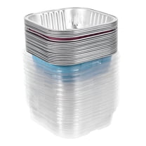 ACDANC 20 Sets of Mini Cake Pans With Lids Aluminum Foil Tiramisu Pans Cake Baking Boxes