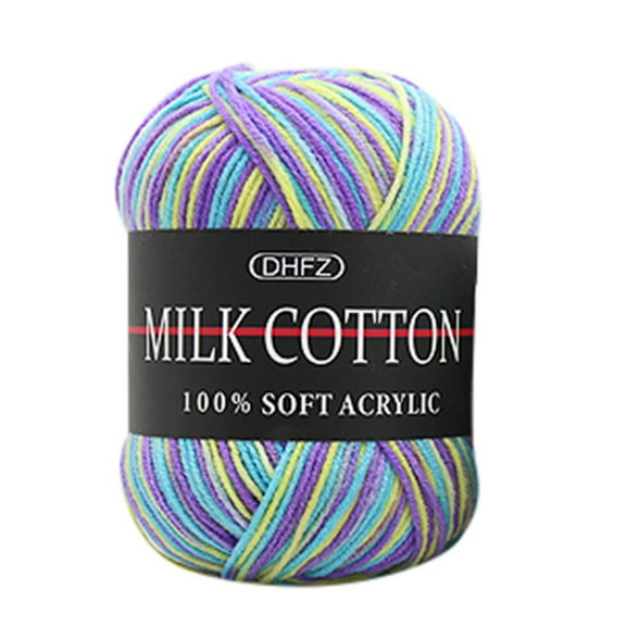 Djunllk Soft Cotton Yarn for Crocheting, 1.8oz/51g Premium Crochet Yarn Gradient Dyeing Knitting Yarn for DIY Crafts, Clothes, Handmade Toys Home Decor, Machine Wash Bulk Yarn Gifts for Women