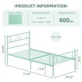 thumbnail image 4 of Yoneston Twin Size Metal Platform Bed Frame with Headboard, 12.7” Single Bed Frame for Kids, Teens, Adult Bedroom Furniture, Mint Green, 4 of 5