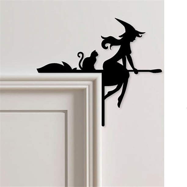Adorno de puerta de metal para Halloween, decoración de letrero de esquina de puerta de Halloween, decoraciones de puerta de Halloween, letrero de puerta de Halloween, decoración de letrero de esquina