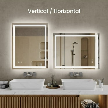 20"x28" LED Bathroom Mirror - Front/Back Lit Vanity Mirror with 3 Color Temp, Anti-Fog & Dimmable Memory Function for Modern Bathrooms