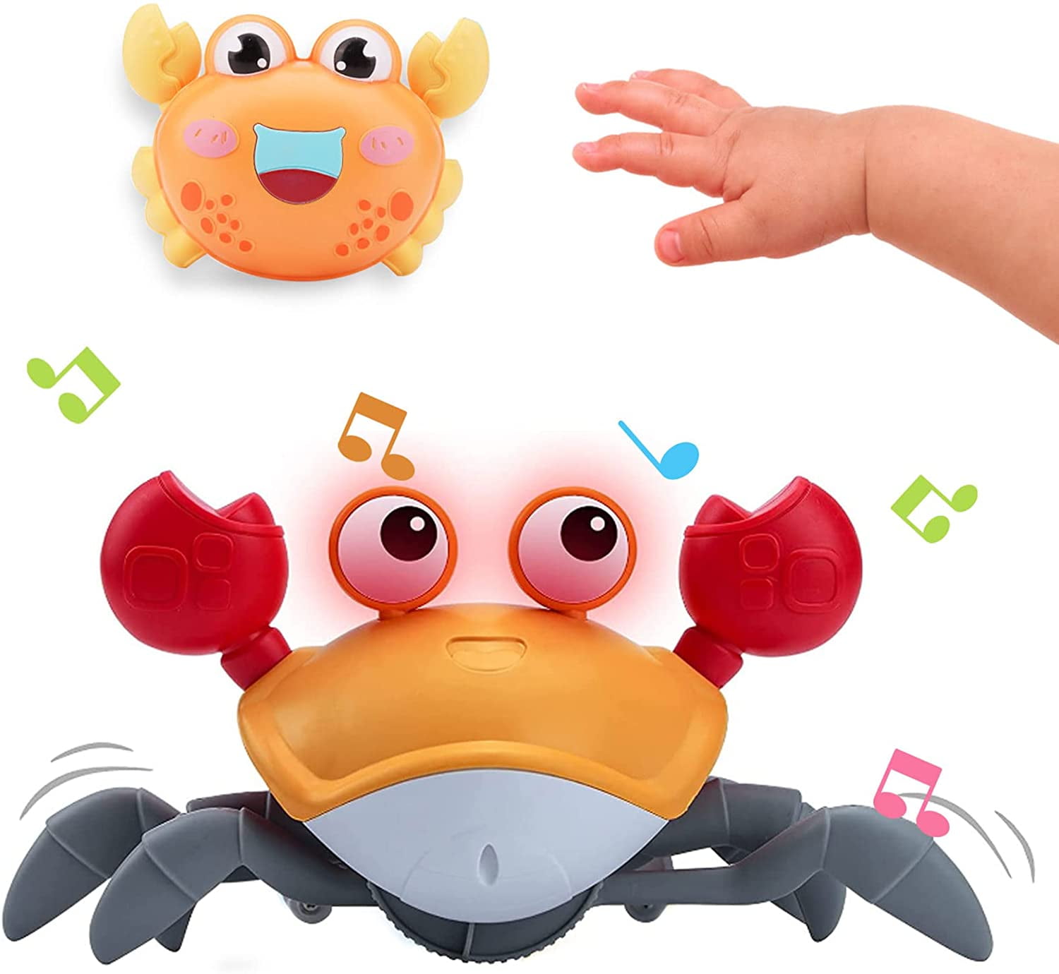 Electronic Pet Crab Crawling Toy for Kids, Interactive Toddler Toy with Music, Lights and