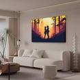 thumbnail image 3 of Póster de lienzo con una pareja abrazándose en un bosque al atardecer, decoración para dormitorio, paisaje deportivo, decoración para oficina, regalo, estilo marco, 16 x 24 pulgadas (40 x 60 cm), 3 of 8