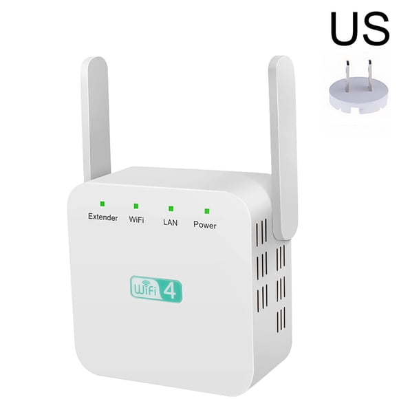 Wifi Repeater 2.4G Wifi Extender Amplificador de señal Diseño de antena dual Amplificador de señal inalámbrica, Enchufe de EE. UU., Blanco 300M Methold EL4481-02B