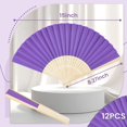 thumbnail image 2 of Ventiladores de mano plegables de papel JOHOUSE, color morado, 20 cm, 12 paquetes, 2 of 6