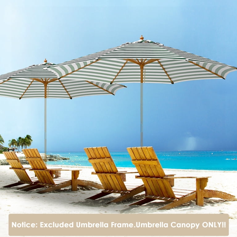 13 ft patio umbrella replacement canopy Yescom 13 Ft Patio Umbrella Replacement Canopy, Green White Stripe, UV  Protection