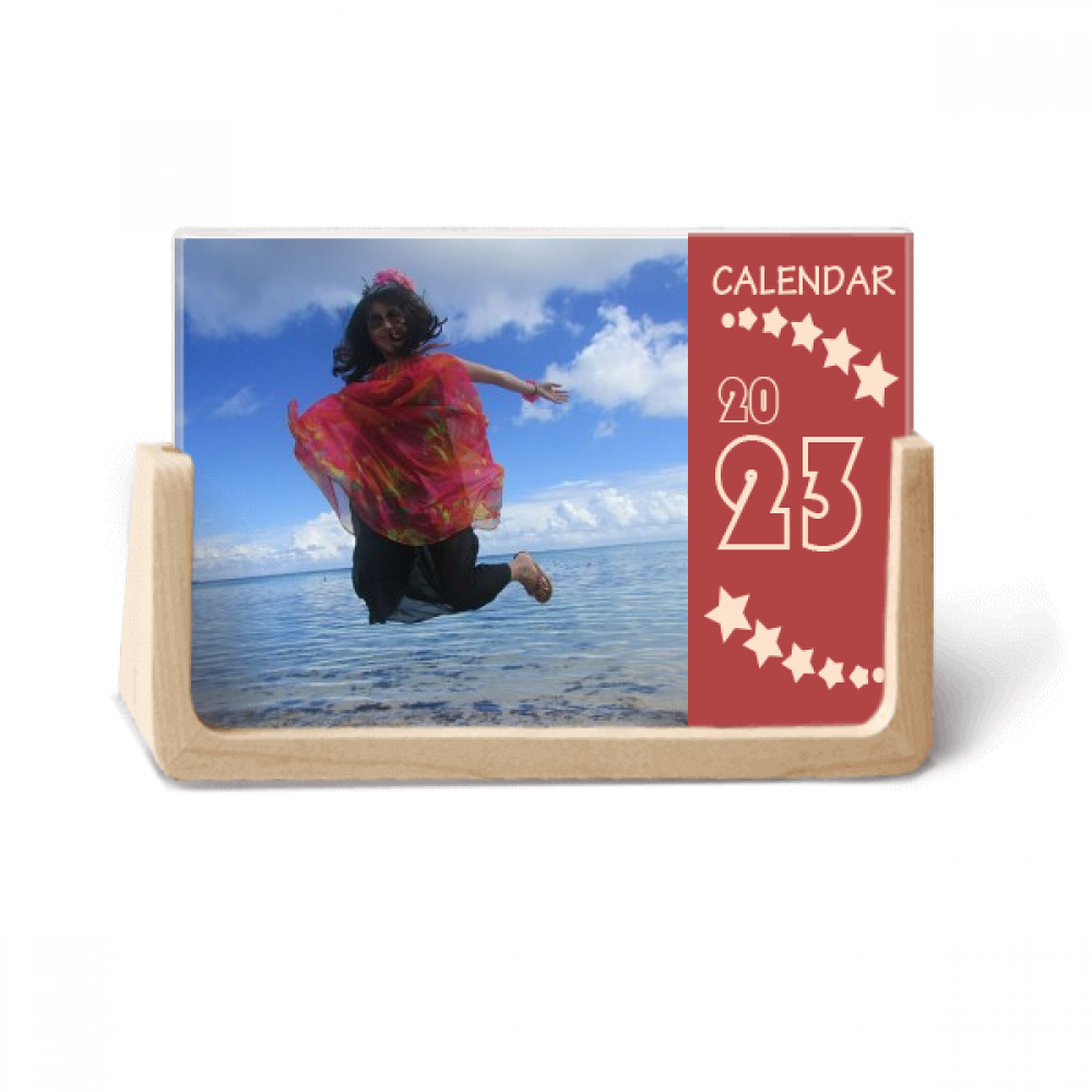 Beach Wave Ellie Yao Sea Jump Blue Sky Desk Calendar Desktop Decoration