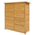 thumbnail image 6 of IVV 64inch Outdoor Storage Cabinet, Wood Garden Shed, Outside Tool Shed, Vertical Organizer Cabinet with Double Lockable Doors for Outside, Garden and Yard, Natural and Green, 6 of 9