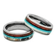 thumbnail image 2 of Deer Antler Ring Wedding Band Tungsten Turquoise Koa Wood 8mm Comfort Fit 7-13 (10), 2 of 6
