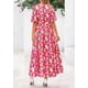 thumbnail image 2 of Vestido PRETTYGARDEN Maxi Floral Rosa y Amarillo Cuello en V XXL, 2 of 7