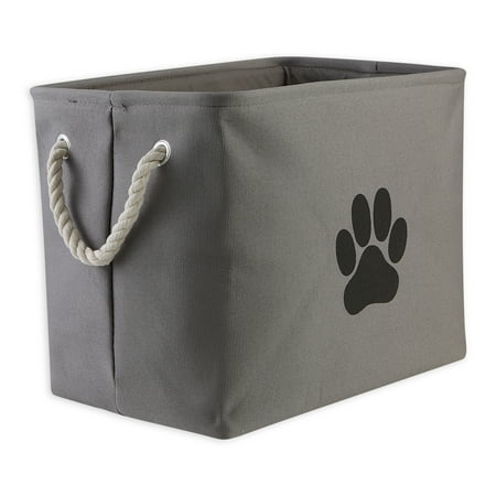 UPC: 0738215386571 | Polyester Pet Bin Paw Gray Rectangle Medium 16x10x12