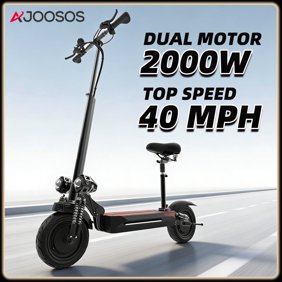 AJOOSOS X500 Dual Motor Electric Scooter, 48V 2000W, 40 MPH Top Speed, 40 Miles Long Range with Removable Seat, UL2272 Certified