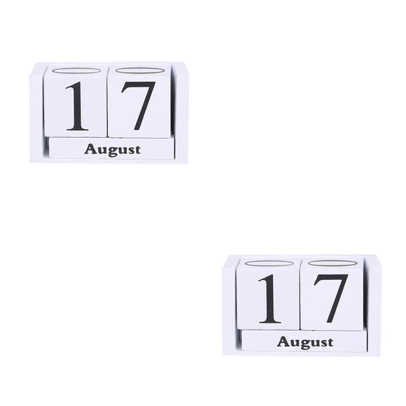 Yuarrent Calendario de letras de de escritorio Vintage, bloque de cubo, accesorios de decoración del hogar, accesorio de tiro, calendario de Type2 NO2 Yuarrent CBP066338