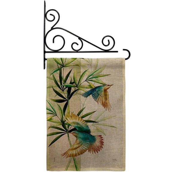 Breeze Decor GS120265-DB-03 Asian Blossom Birds Animals Bird 13 x 18.5. in. Double-Sided Decorative Vertical House Garden Flag Set for Decoration Banner Yard Gift