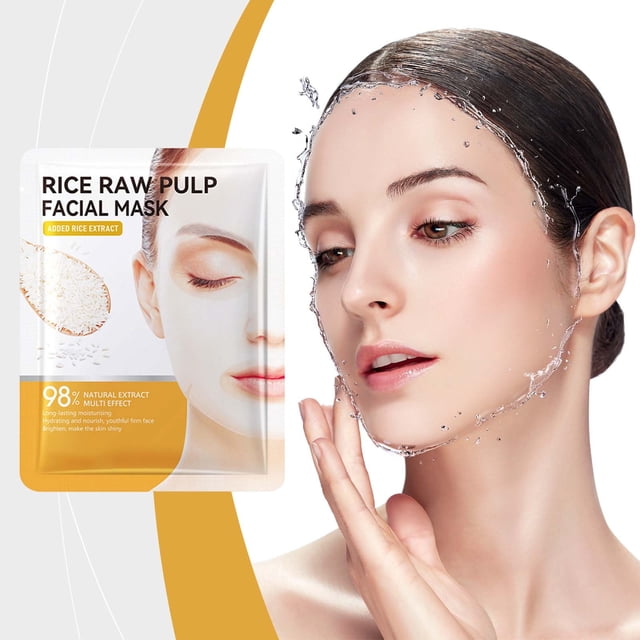 Salud y Belleza, Cuidado Personal, Mascarillas Faciales, Mascarillas, Mascarilla de Colágeno de Pulpa de Arroz, Mascarilla Hidratante y Tersa de 2 ml, Adhesivos Faciales