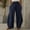 Dark Blue, variant on Jacenvly wide leg pants for women Extra Long High Waisted Pocket Plain womens pants Fashion Loose Solid Cotton Linen Big Casual Wide Leg Pants