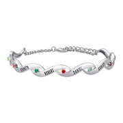 Personalized Women's Family Name and Birthstone Infinity Cuff Bracelet