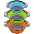 thumbnail image 1 of Colador de cocina plegable / 3 juegos de colador, colador plegable de silicona, colador de cocina plegable, cesta de colador plegable, ideal para pasta, verduras, frutas JFHHH pequeña, 1 of 5