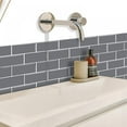 thumbnail image 3 of 1 Sheet Peel and Stick Kitchen Backsplash Tile Stickers Self Adhesive Stick on Subway Tile 12" x 5" Bathroom Splashback Water Heat Resistant 3D Wall Tiles, 3 of 6