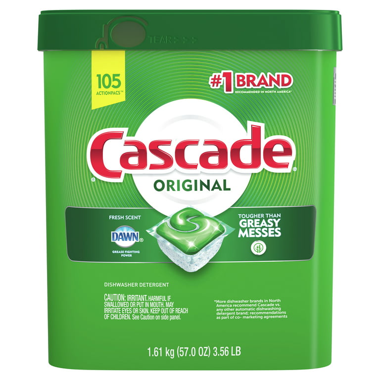 Cascade ActionPacs Dishwasher Detergent, Fresh Scent, 105 Count