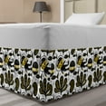 thumbnail image 1 of Fish Bed Skirt, Child Swimming Deep down in the Ocean Amongst Reef Fish Nursery, Elastic Bedskirt Dust Ruffle Wrap Around for Bedding Decor, 4 Sizes, Earth Yellow Black and White, by Ambesonne, 1 of 2