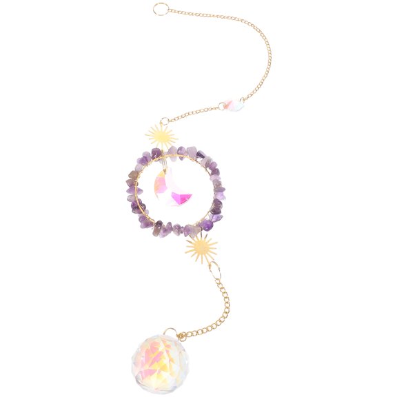 WHAMVOX Purple Crystal Sun Catcher for Indoor Window Decoration Exquisite Design Lightweight Hanging Suncatcher