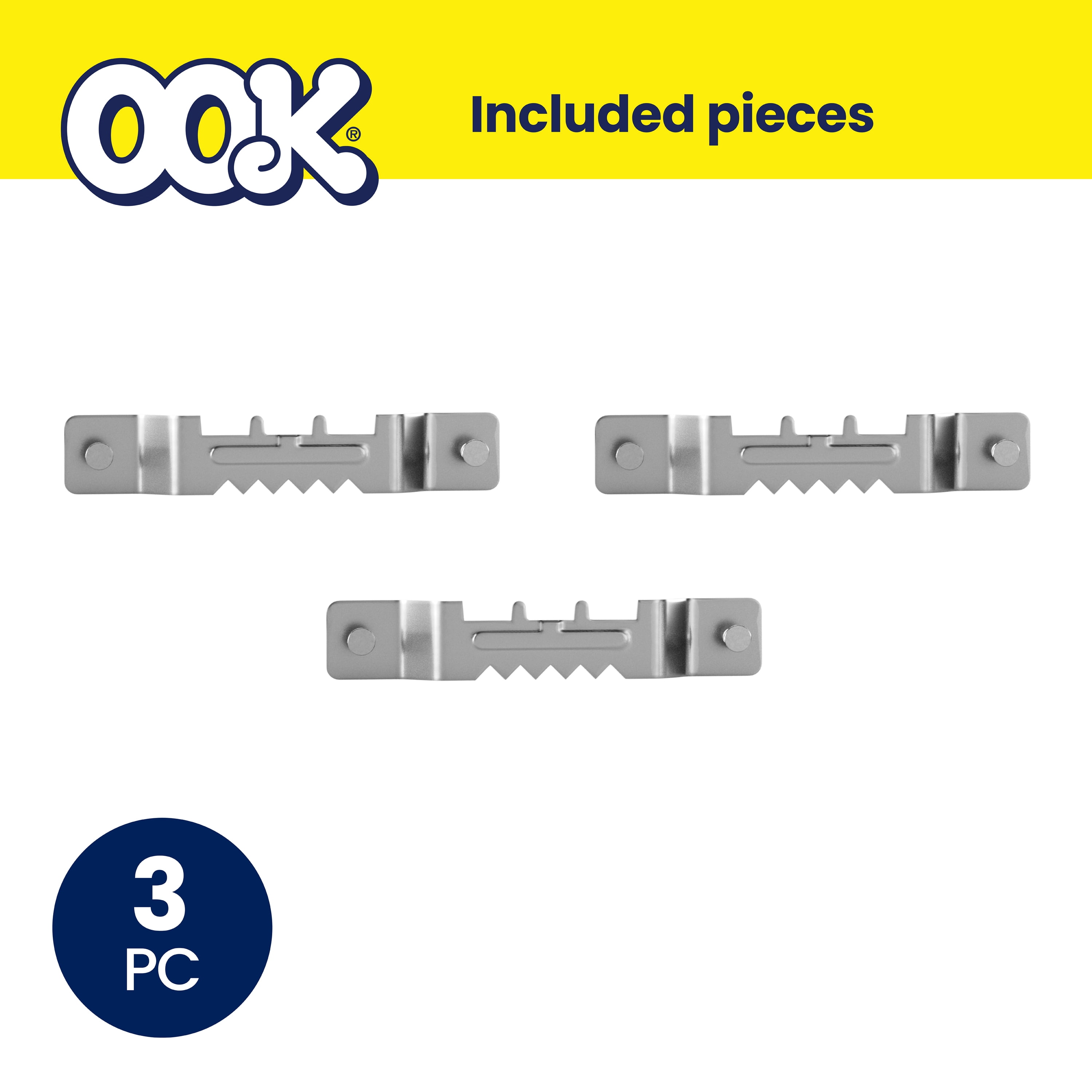(4 pack) Ook Sawtooth Picture Hangers, ReadyNail, Small, Self-leveling, Steel, Zinc Finish, Silver, 3 pack
