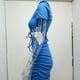 thumbnail image 5 of Women Short Dress, Hip Wrap Cut Out Waist Dress Pure Color For Daily Wear, 5 of 7