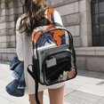 thumbnail image 6 of ALAZA Clear Backpack Orange Tie Dye Marble PVC Transparent BookBag, 6 of 7