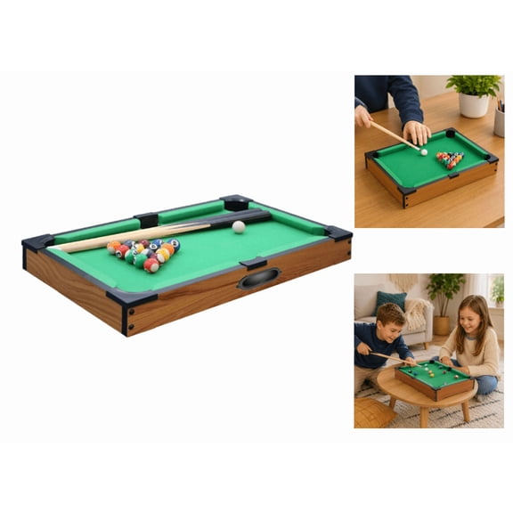 Mini Pool Table for Kids, 8 Ball Pool Game, Small Wooden Tabletop Billiards Game, Portable Indoor Desk Toy, Gift for Children