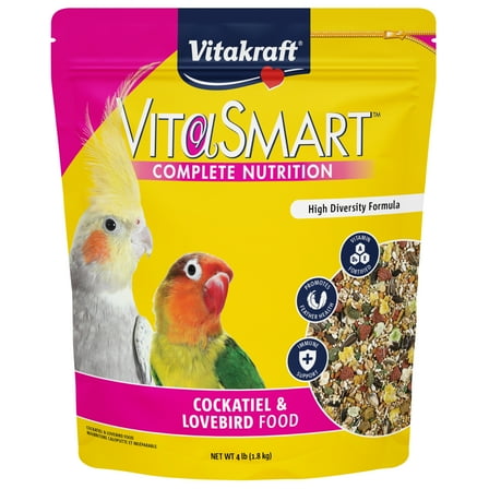 Vitakraft Brand Vita Smart Gourmet Cockatiel and Lovebird Food - Vitamin-Fortified - Daily Pet Bird Food