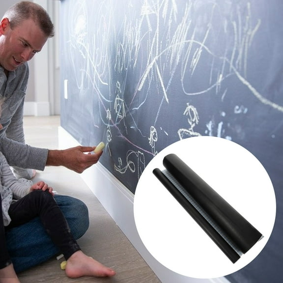 OUNONA Black Chalkboard PVC Adhesive Paper with Peel and Stick for Easy Erasing and Rewriting